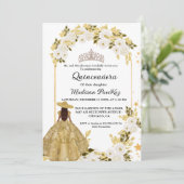 金ゴールドエレガントフローラ蝶キンセアニェラ 招待状 (スタンド正面)