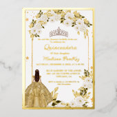 金ゴールドエレガントフローラ蝶キンセアニェラ 箔招待状 (正面)