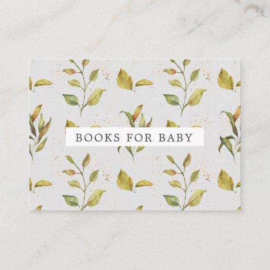 金ゴールドエレガントフローラ赤ちゃんシャワーエンクロージャカード エンクロージャーカード (裏面)