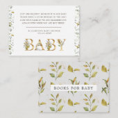 金ゴールドエレガントフローラ赤ちゃんシャワーエンクロージャカード エンクロージャーカード (正面/裏面)