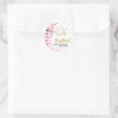 金ゴールドエレガントフローラ赤ちゃんシャワー ラウンドシール (バッグ)