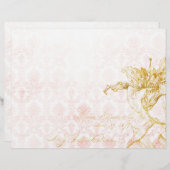 金ゴールドエレガントフローラ&ダマスクブックエフェメラ (正面/裏面)