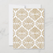 金ゴールドエレガントフローリッシュダマスウェディング詳細 招待状 (裏面)