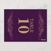 金ゴールドエレガントフローリナスのテーブル番号 ポストカード (裏面)