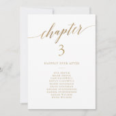 金ゴールドエレガントブックチャプターテーブル座席表カード 招待状 (正面)