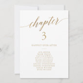 金ゴールドエレガントブックチャプターテーブル座席表カード 招待状 (裏面)