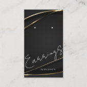 金ゴールドエレガントブティックイヤリングディスプレイカード 名刺 (正面)