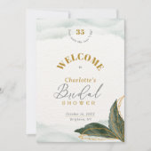 金ゴールドエレガントブライダルシャワーウェルカムテーブルトップカード 招待状 (正面)