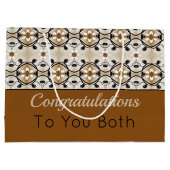 金ゴールドエレガントブラウンとブラック ラージペーパーバッグ (裏面)