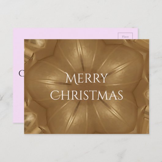金ゴールドエレガントブラウンクリスマス万華鏡のように千変万化するパターンスター シーズンポストカード (正面/裏面)