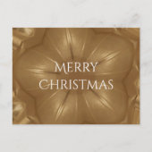 金ゴールドエレガントブラウンクリスマス万華鏡のように千変万化するパターンスター シーズンポストカード (正面)