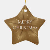 金ゴールドエレガントブラウンクリスマス万華鏡のように千変万化するパターンスター セラミックオーナメント (裏面)