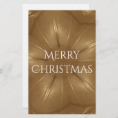 金ゴールドエレガントブラウンクリスマス万華鏡のように千変万化するパターンスター 便箋 (正面/裏面)