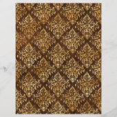 金ゴールドエレガントブラウンダマスク模様スクラップブック紙 (正面)