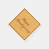 金ゴールドエレガントブラウンハッピー感謝祭 スタンダードカクテルナプキン (角)