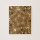 金ゴールドエレガントブラウン万華鏡のように千変万化するパターンスターデザイン ジグソーパズル (縦)