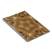 金ゴールドエレガントブラウン万華鏡のように千変万化するパターンスターデザイン ノートブック (右側)