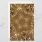 金ゴールドエレガントブラウン万華鏡のように千変万化するパターンスターデザイン 便箋 (正面/裏面)
