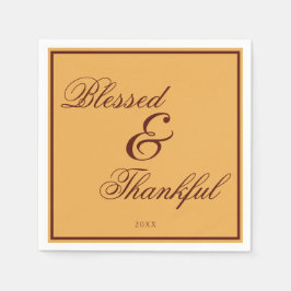 金ゴールドエレガントブラウン感謝祭 スタンダードカクテルナプキン