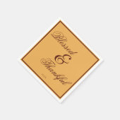 金ゴールドエレガントブラウン感謝祭 スタンダードカクテルナプキン (角)