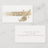 金ゴールドエレガントブラシのストローク、ほうき、メイドのクリーニング 名刺 (正面/裏面)