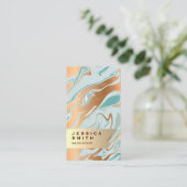 金ゴールドエレガントブラシ仕上げ液化大理石 名刺 (スタンド正面)