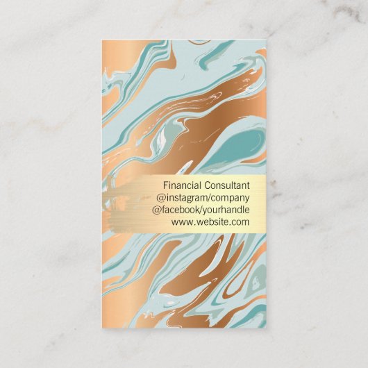 金ゴールドエレガントブラシ仕上げ液化大理石 名刺 (裏面)