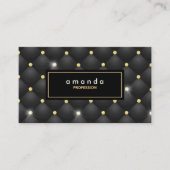 金ゴールドエレガントブラックのスパークリーグリッターモノグラム 名刺 (正面)