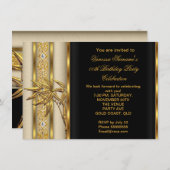 金ゴールドエレガントブラックアジア竹キャラメルベージュ2 招待状 (正面/裏面)