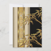 金ゴールドエレガントブラックアジア竹キャラメルベージュ2 招待状 (裏面)