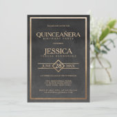 金ゴールドエレガントブラックウォーター色フレームキンセアニラ 招待状 (スタンド正面)