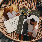 金ゴールドエレガントブラックオーナメント2枚フォトクリスマス シーズンカード