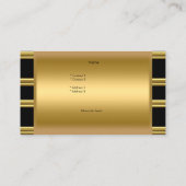 金ゴールドエレガントブラックグラマラスファッション 名刺 (裏面)