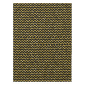 金ゴールドエレガントブラックグリッターシストライプェブロンChic Ta テーブルクロス (正面)