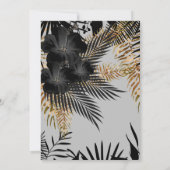 金ゴールドエレガントブラックグレーフローラ誕生日パーティー 招待状 (裏面)