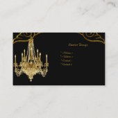 金ゴールドエレガントブラックシャンデリア内装デザイン 名刺 (裏面)
