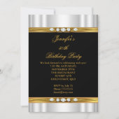 金ゴールドエレガントブラックシルクダイヤモンド誕生日 招待状 (正面)