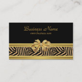 金ゴールドエレガントブラックゼブラストライプ金ゴールドボウ 名刺 (正面)