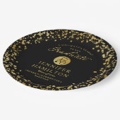 金ゴールドエレガントブラックナースドクター卒業 ペーパープレート (アングル)