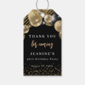 金ゴールドエレガントブラックバルーンお願い ギフトタグ (正面)