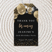 金ゴールドエレガントブラックバルーンお願い ギフトタグ