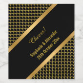 金ゴールドエレガントブラックマーメイドパターンのカスタマイズ可能 ワインラベル (シングルラベル)