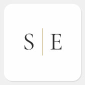 金ゴールドエレガントブラックモノグラムミニマリスト スクエアシール (正面)