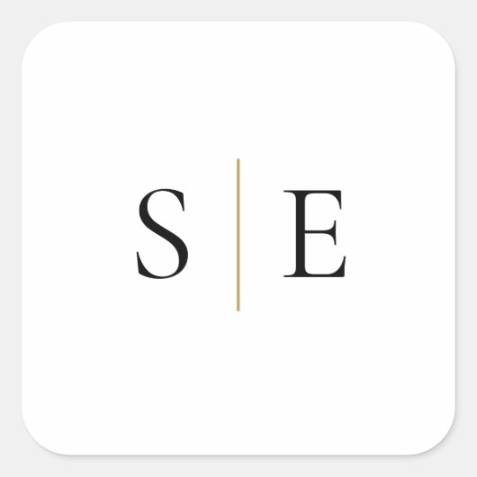 金ゴールドエレガントブラックモノグラムミニマリスト スクエアシール (正面)