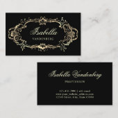 金ゴールドエレガントブラックヴィンテージ装飾バロック 名刺 (正面/裏面)