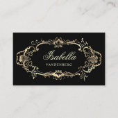 金ゴールドエレガントブラックヴィンテージ装飾バロック 名刺 (正面)