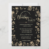 金ゴールドエレガントブラック会社クリスマスパーティー 招待状 (正面)