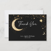 金ゴールドエレガントブラック星空 サンキューカード (正面)