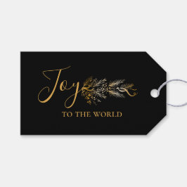 金ゴールドエレガントブラック植物性ジョイモダンクリスマス ギフトタグ