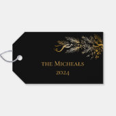 金ゴールドエレガントブラック植物性ジョイモダンクリスマス ギフトタグ (裏面横)